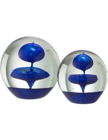 Sulfure Ronde Bulle Rondo en Verre Bleu foncé 10 cm - 2