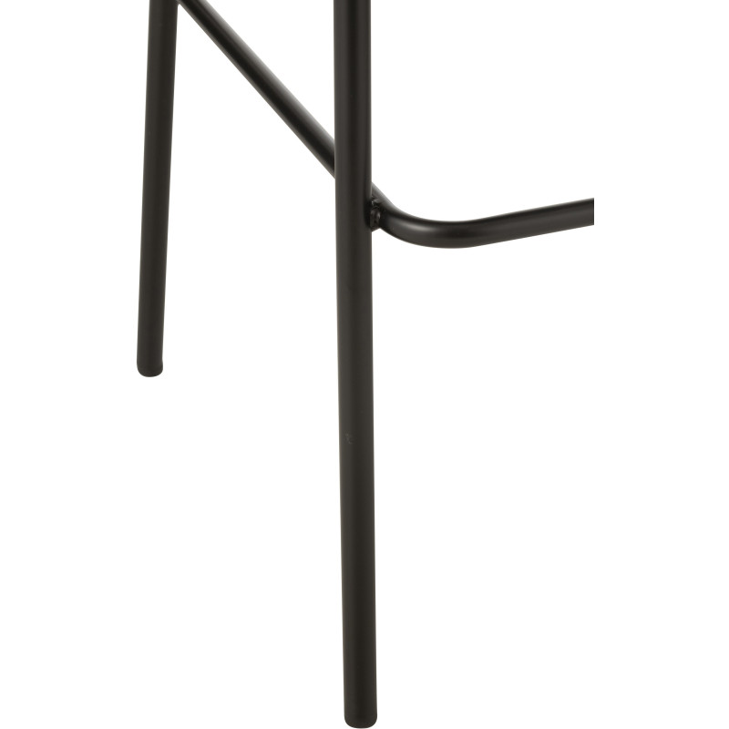 Tabouret de bar design en Tissu Gris Bois Métal Noir Lone - 6