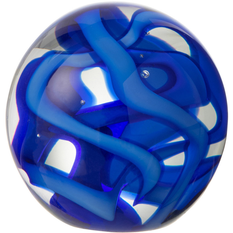 Sulfure Ronde Ruban Ribbon en Verre Bleu foncé 8 cm - 1