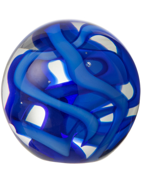 Sulfure Ronde Ruban Ribbon en Verre Bleu foncé 8 cm - 1