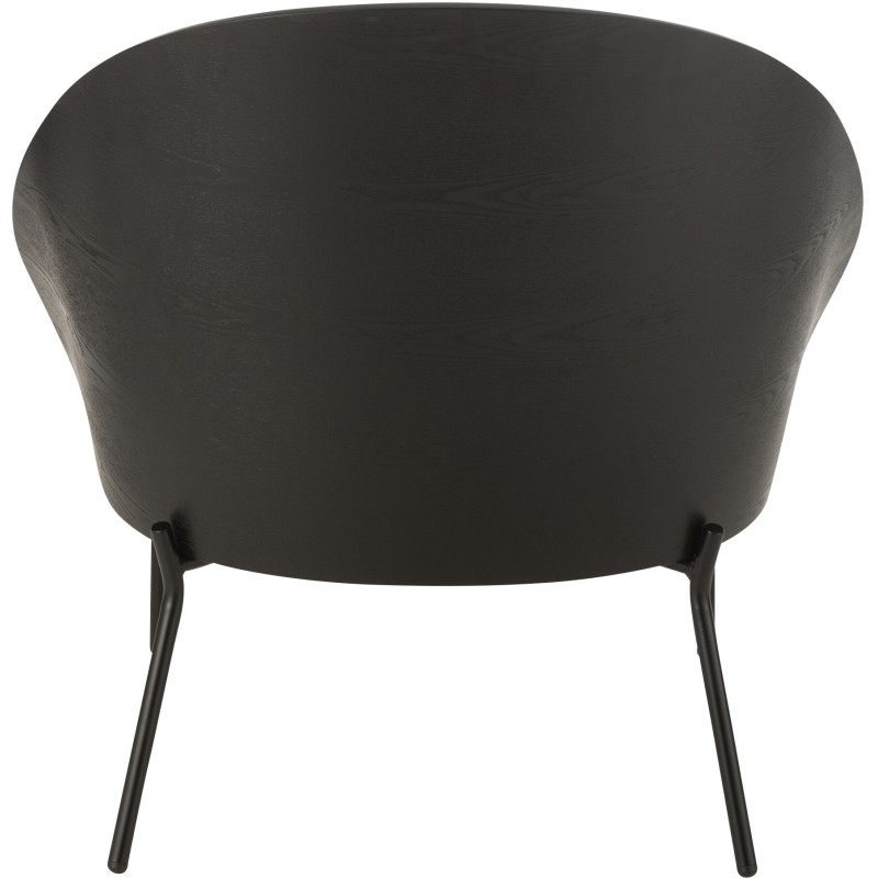 Fauteuil lounge en Tissu Gris Bois Métal Noir Lone - 4