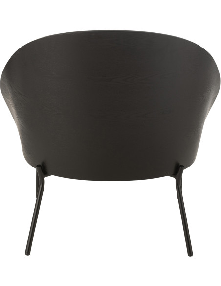 Fauteuil lounge en Tissu Gris Bois Métal Noir Lone - 4