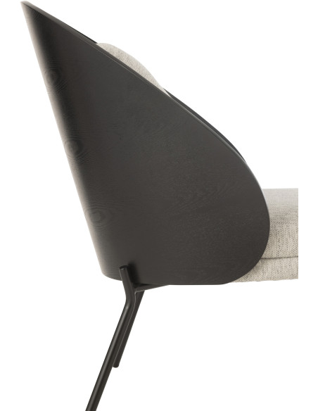 Fauteuil lounge en Tissu Gris Bois Métal Noir Lone - 8