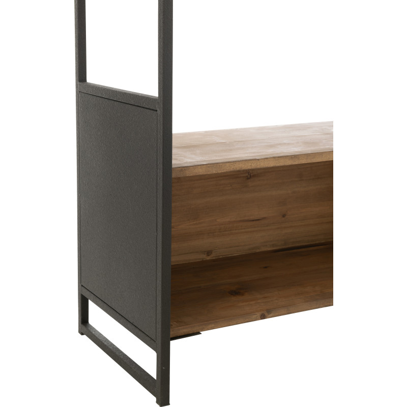 Bibliothèque moderne 6 étagères en Bois recyclé Naturel Métal Noir Frylen - 6