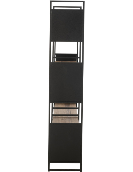 Grande bibliothèque moderne 6 étagères en Bois recyclé Naturel Métal Noir Frylen - 3