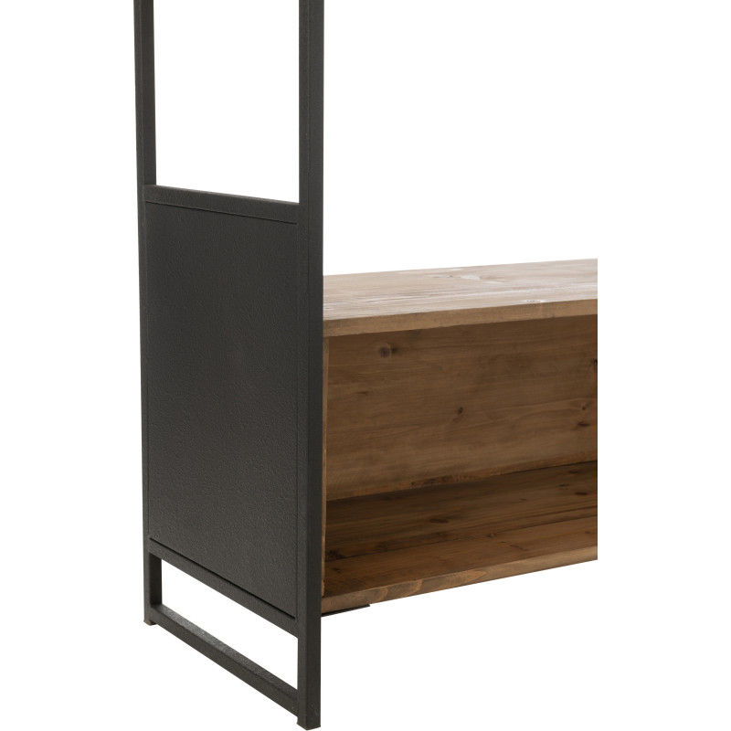 Grande bibliothèque moderne 6 étagères en Bois recyclé Naturel Métal Noir Frylen - 5
