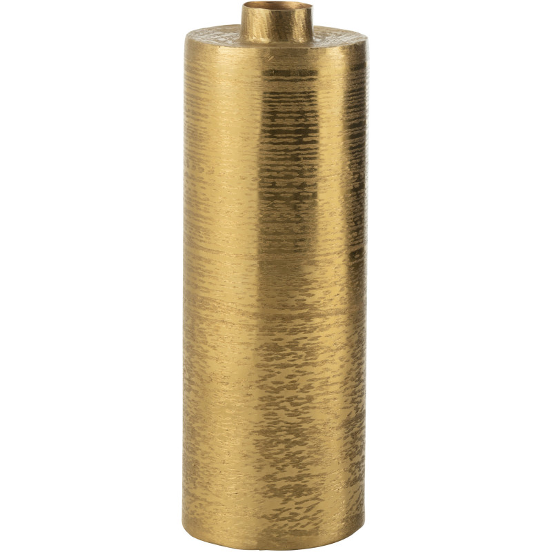 Vase moderne Cylindrique XL Hauteur 60 cm en Métal Doré Vetra - 1
