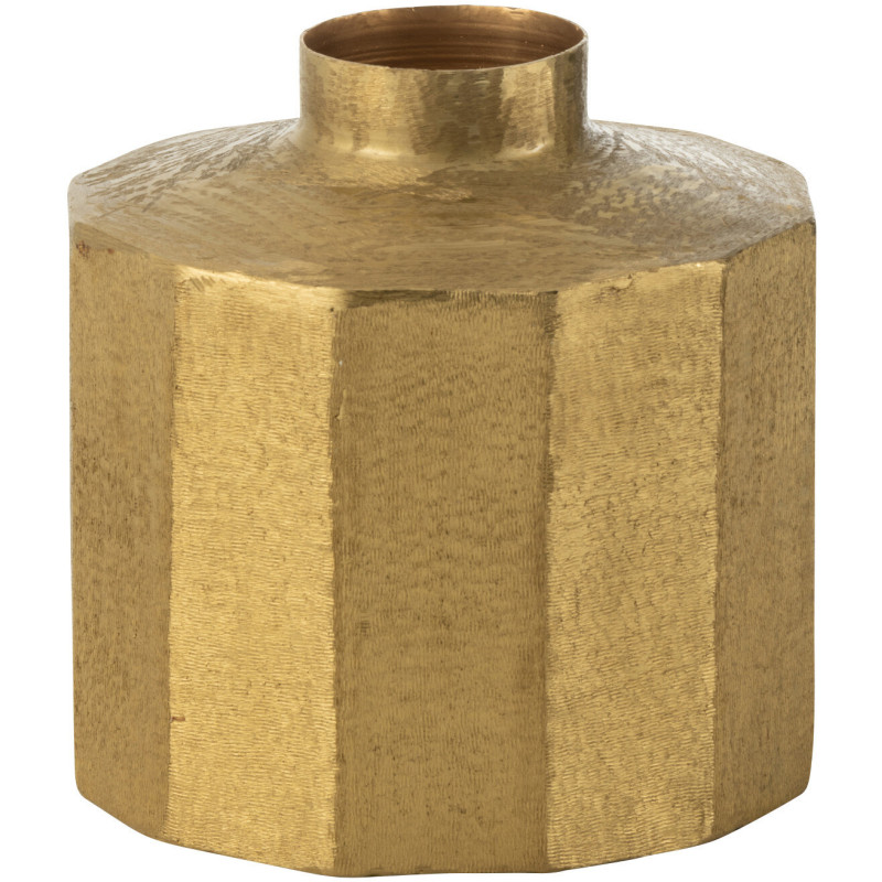 Vase original Rond Hauteur 28 cm en Métal Doré Squarish - 1