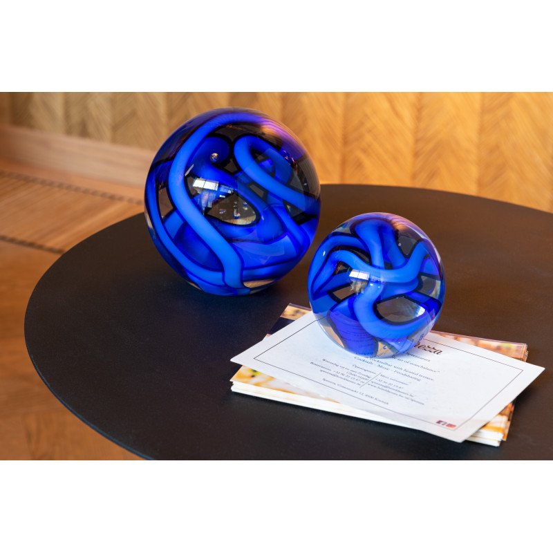 Sulfure Ronde Ruban Ribbon en Verre Bleu foncé 10 cm - 3