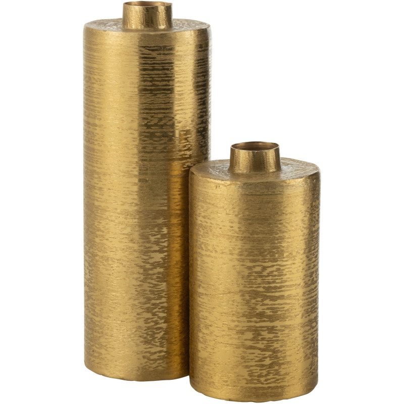 Vase original Rond Hauteur 28 cm en Métal Doré Squarish - 3