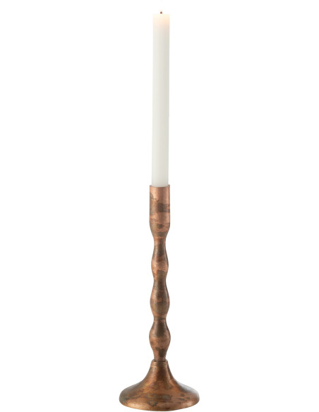 Bougeoir moderne Hauteur 27 cm en Métal Cuivré Sha - 2