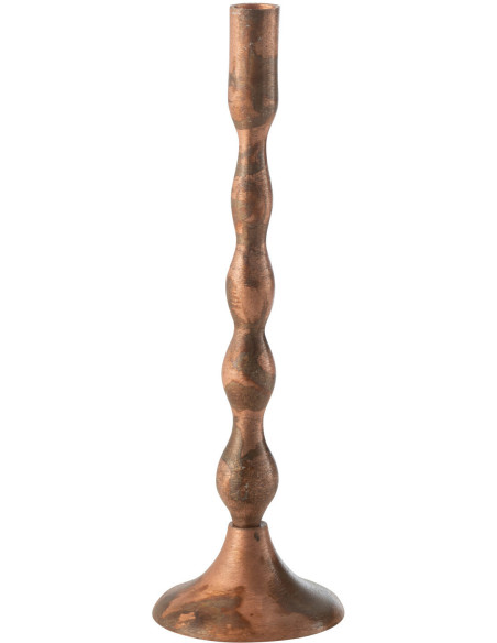 Bougeoir moderne XL Hauteur 33 cm en Métal Cuivré Sha - 1
