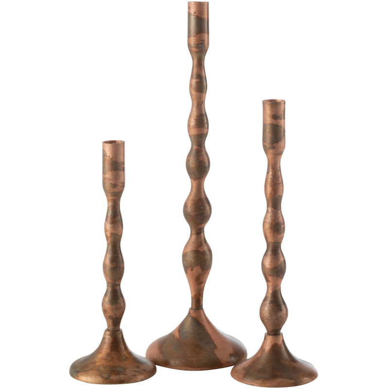 Bougeoir moderne XXL Hauteur 41 cm en Métal Cuivré Sha - 3