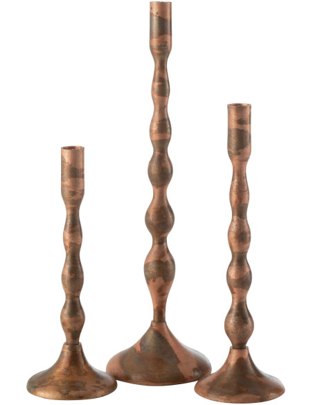 Bougeoir moderne XXL Hauteur 41 cm en Métal Cuivré Sha - 3