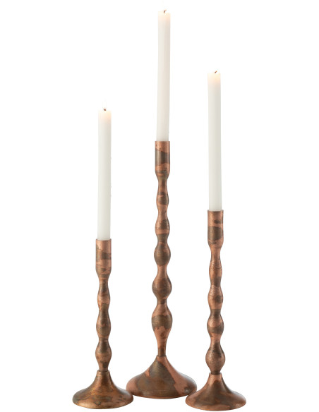 Bougeoir moderne XXL Hauteur 41 cm en Métal Cuivré Sha - 4