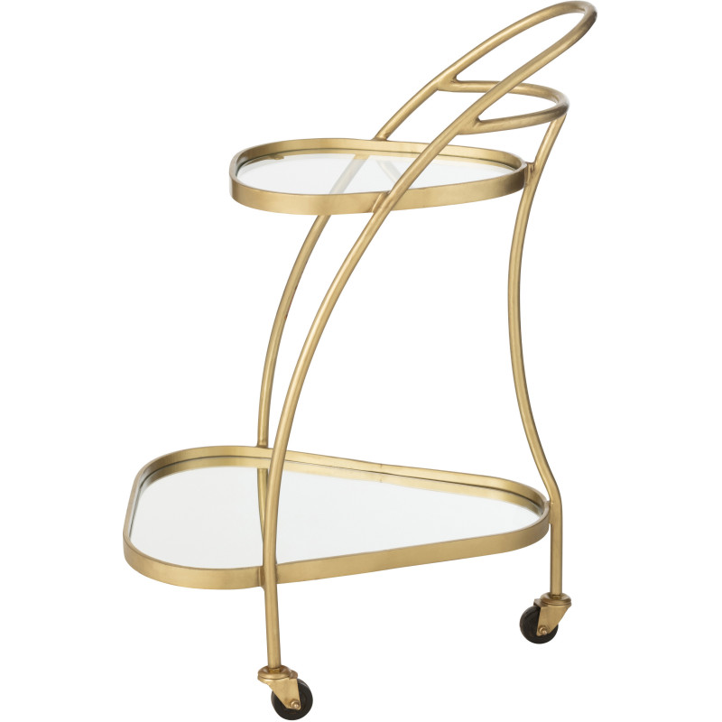 Desserte de salon design Triange 2 étagères en Miroir Métal Doré Melora - 3