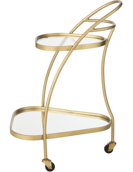 Desserte de salon design Triange 2 étagères en Miroir Métal Doré Melora - 3