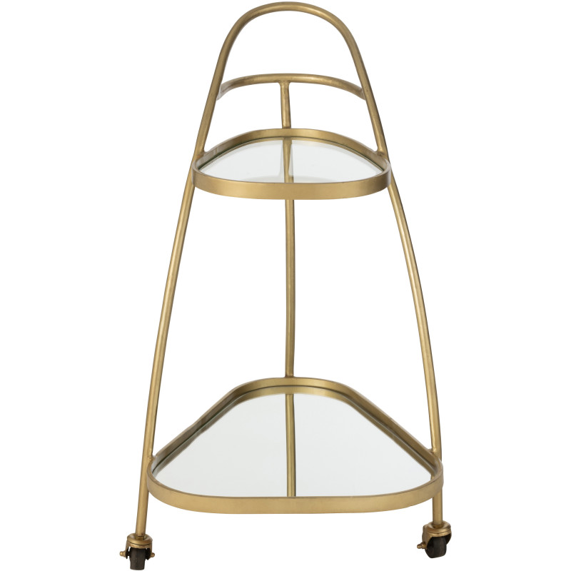 Desserte de salon design Triange 2 étagères en Miroir Métal Doré Melora - 4