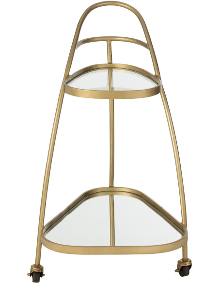 Desserte de salon design Triange 2 étagères en Miroir Métal Doré Melora - 4