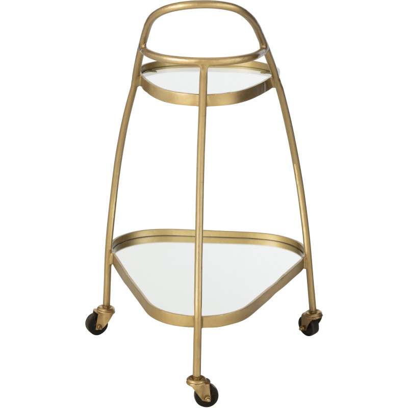 Desserte de salon design Triange 2 étagères en Miroir Métal Doré Melora - 5