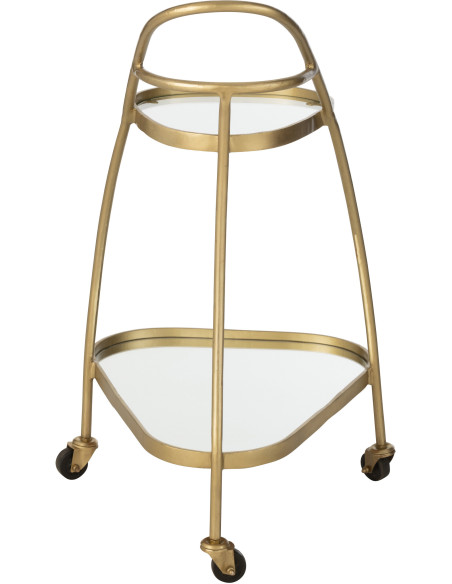 Desserte de salon design Triange 2 étagères en Miroir Métal Doré Melora - 5