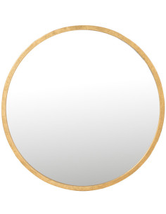 Miroir Mural Rond Mona en Métal Doré - 1