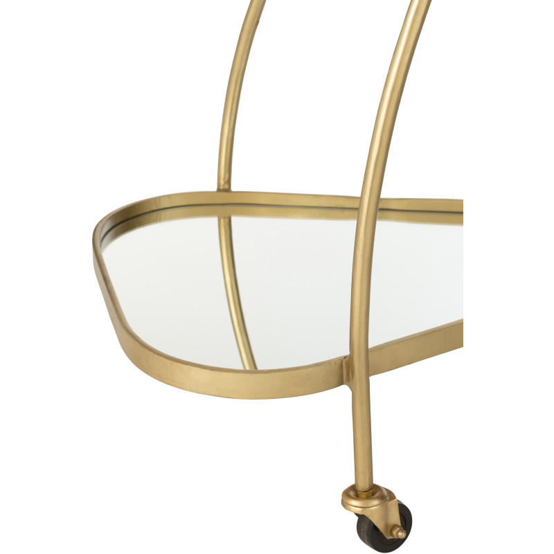 Desserte de salon design Triange 2 étagères en Miroir Métal Doré Melora - 6