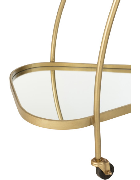 Desserte de salon design Triange 2 étagères en Miroir Métal Doré Melora - 6