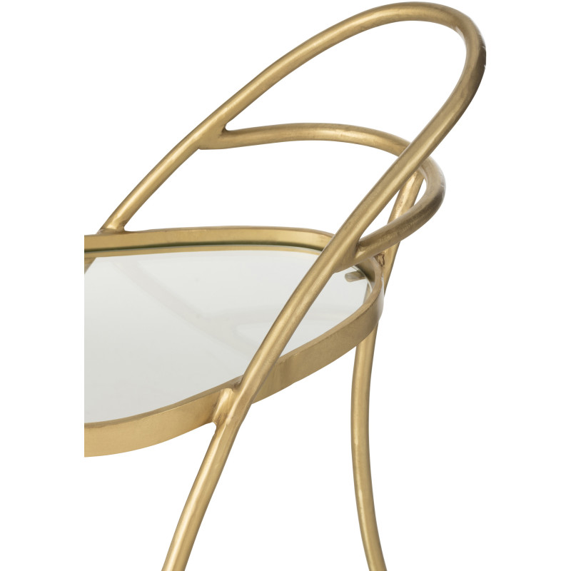 Desserte de salon design Triange 2 étagères en Miroir Métal Doré Melora - 7