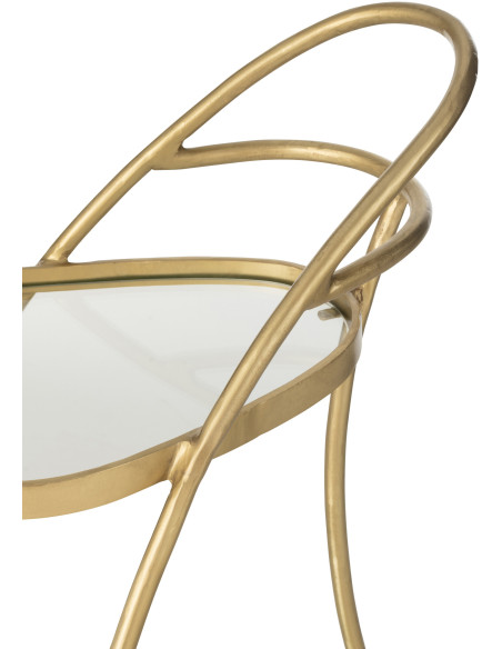 Desserte de salon design Triange 2 étagères en Miroir Métal Doré Melora - 7