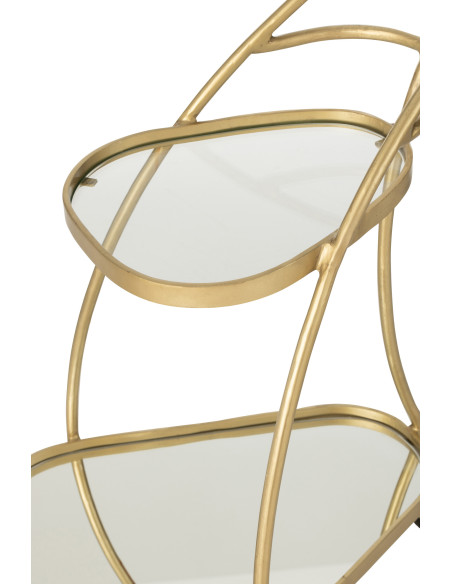 Desserte de salon design Triange 2 étagères en Miroir Métal Doré Melora - 8