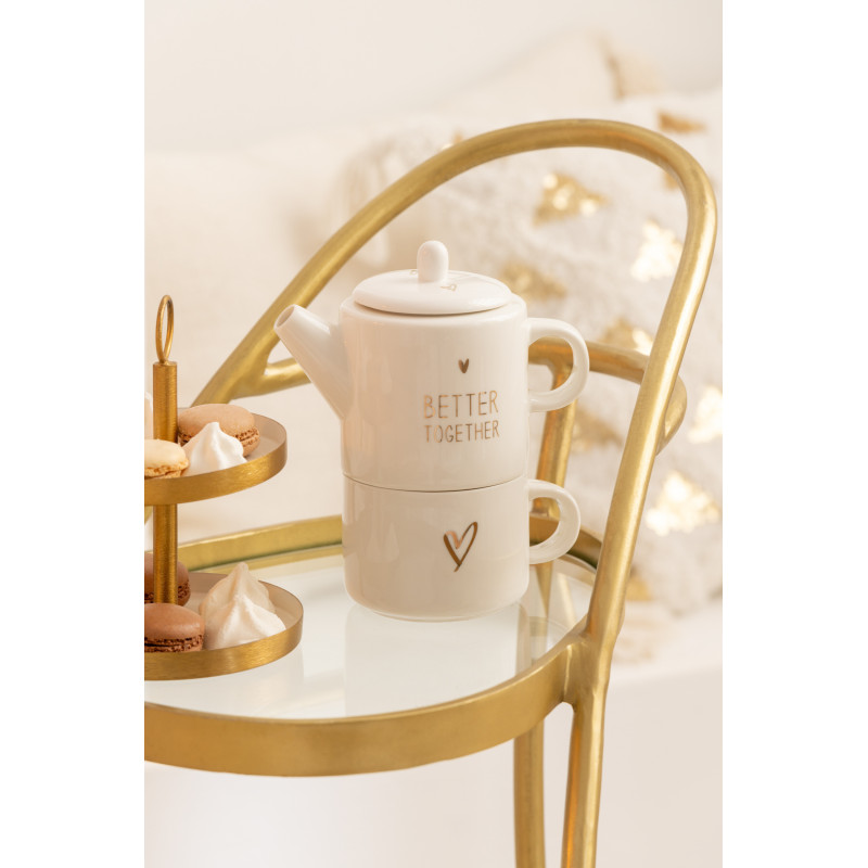 Desserte de salon design Triange 2 étagères en Miroir Métal Doré Melora - 9