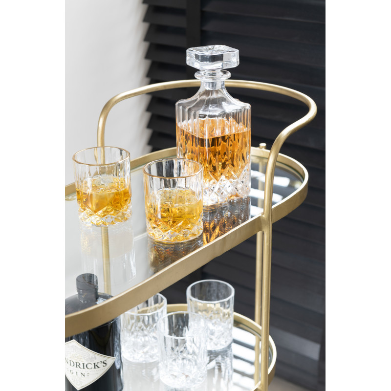 Desserte de salon design Ovale 3 étagères en Miroir Métal Doré Melora - 2