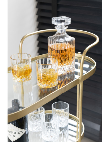 Desserte de salon design Ovale 3 étagères en Miroir Métal Doré Melora - 2