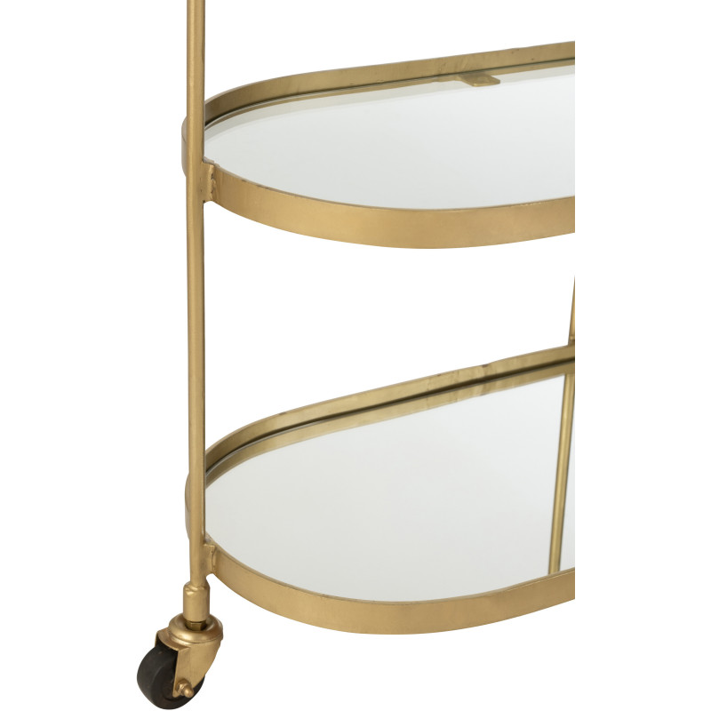 Desserte de salon design Ovale 3 étagères en Miroir Métal Doré Melora - 8