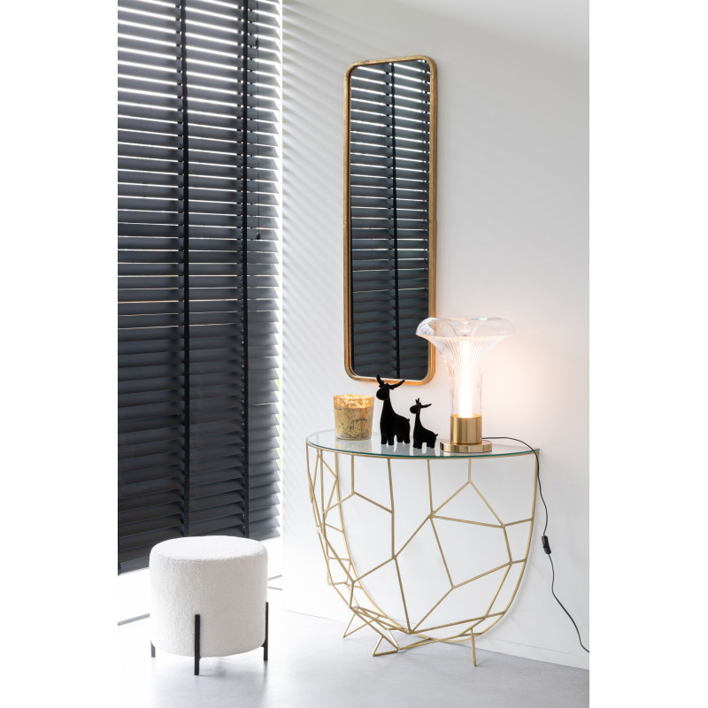Console moderne Demi lune en Verre Transparent Métal Doré Velkar - 8