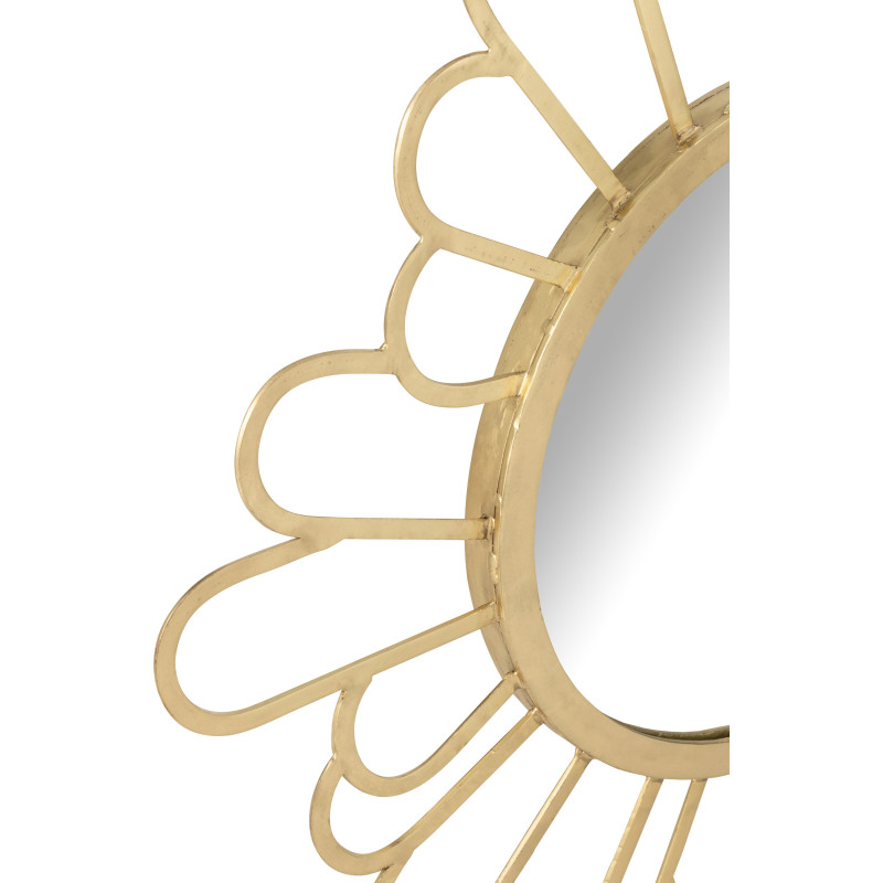 Miroir moderne Mural XL Fleur 90x90 en Métal Doré Kirel - 3
