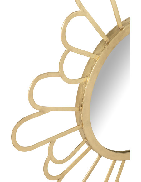Miroir moderne Mural XL Fleur 90x90 en Métal Doré Kirel - 3