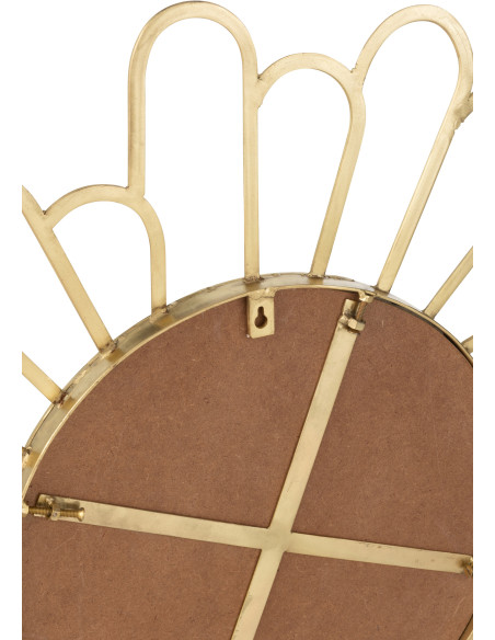 Miroir moderne Mural XL Fleur 90x90 en Métal Doré Kirel - 4