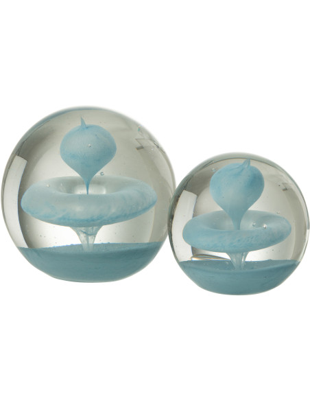 Sulfure Ronde Bulle Rondo en Verre Bleu clair 10 cm - 2