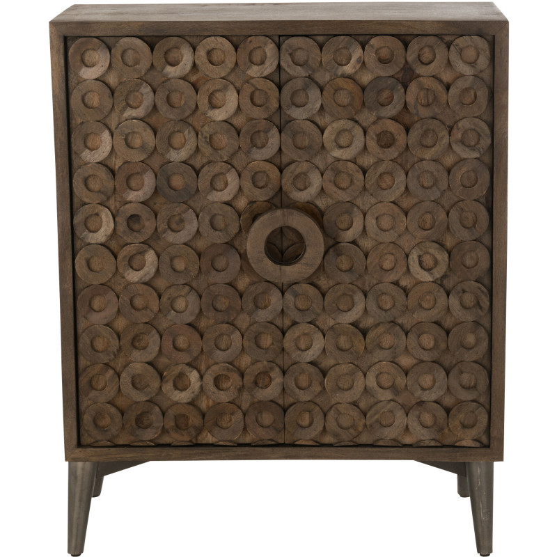 Buffet moderne Bas 2 portes en Bois de manguier Marron Qalden - 3