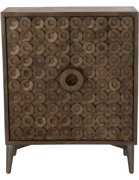 Buffet moderne Bas 2 portes en Bois de manguier Marron Qalden - 3