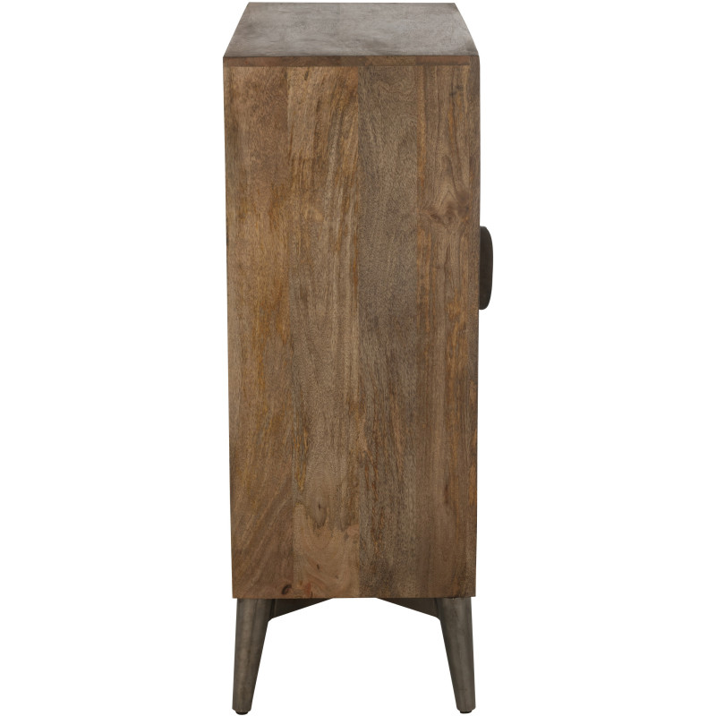 Buffet moderne Bas 2 portes en Bois de manguier Marron Qalden - 4