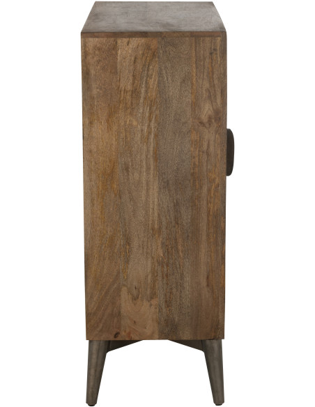 Buffet moderne Bas 2 portes en Bois de manguier Marron Qalden - 4
