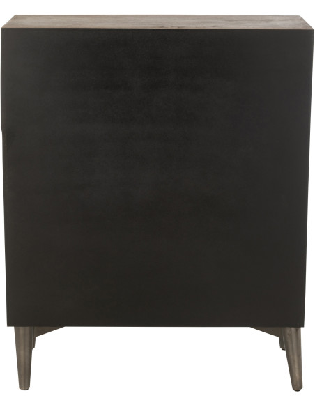 Buffet moderne Bas 2 portes en Bois de manguier Marron Qalden - 5