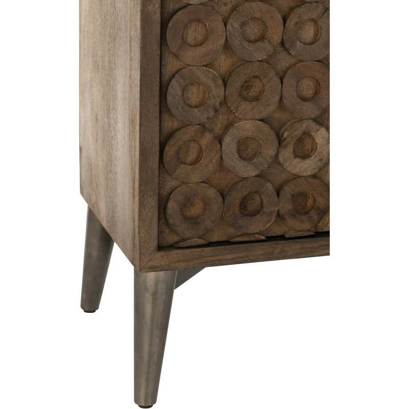 Buffet moderne Bas 2 portes en Bois de manguier Marron Qalden - 6