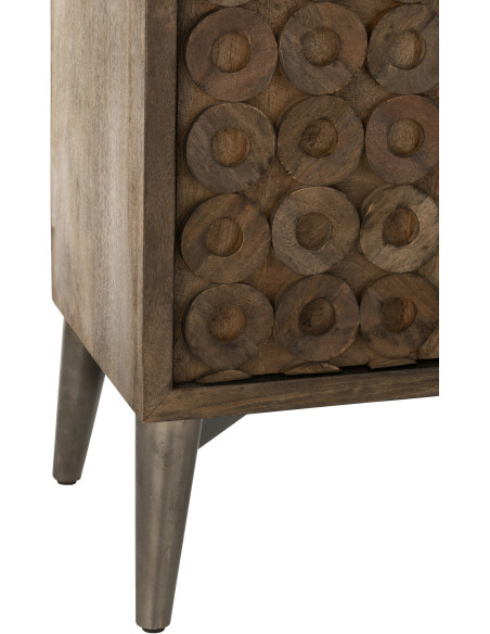 Buffet moderne Bas 2 portes en Bois de manguier Marron Qalden - 6