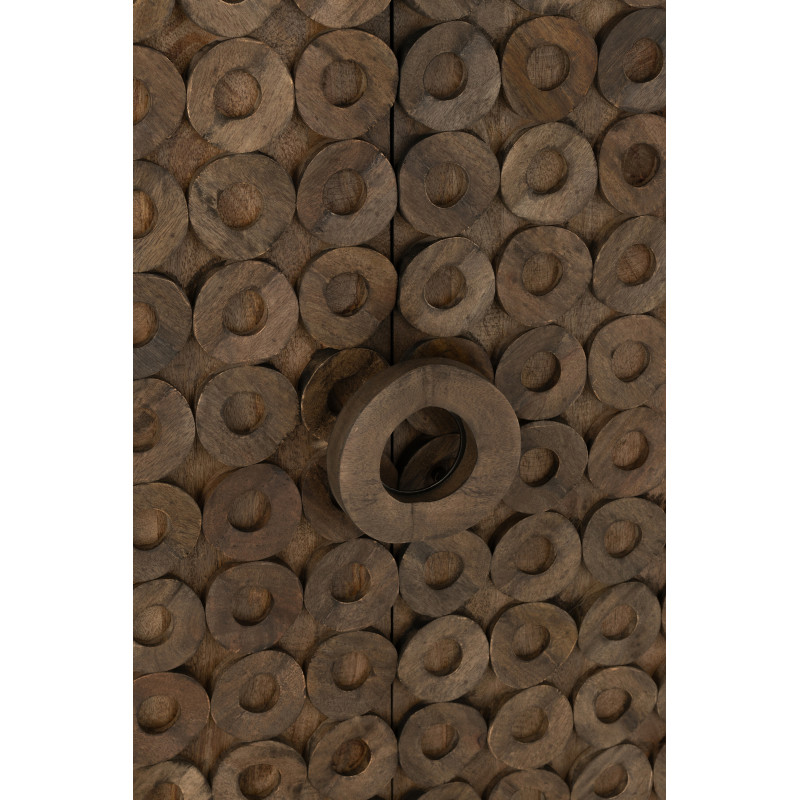 Buffet moderne Bas 2 portes en Bois de manguier Marron Qalden - 7