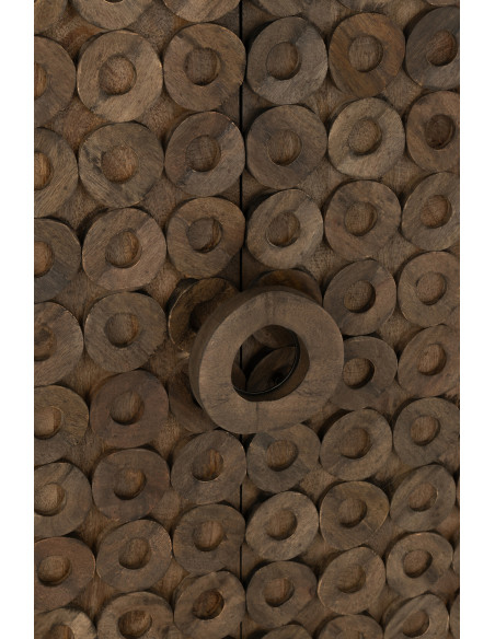 Buffet moderne Bas 2 portes en Bois de manguier Marron Qalden - 7