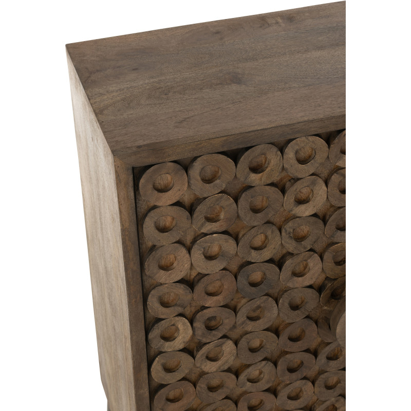 Buffet moderne Bas 2 portes en Bois de manguier Marron Qalden - 8